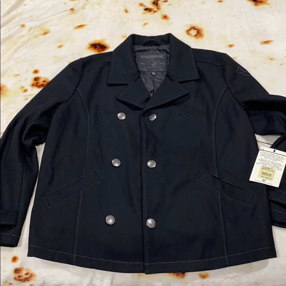 True Religion Men’s Wool Coat Black NWT L